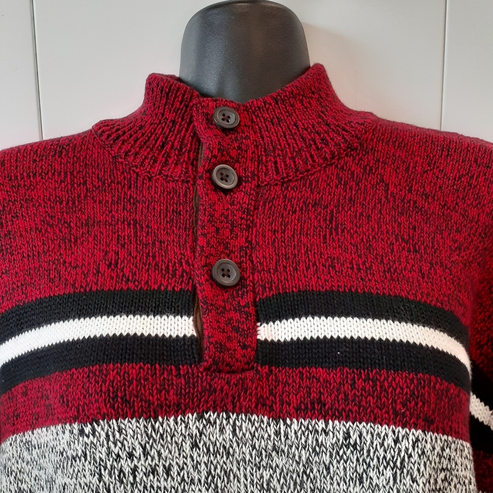 Chaps Button Collar Pullover Sweater Size Xlarge - image 5